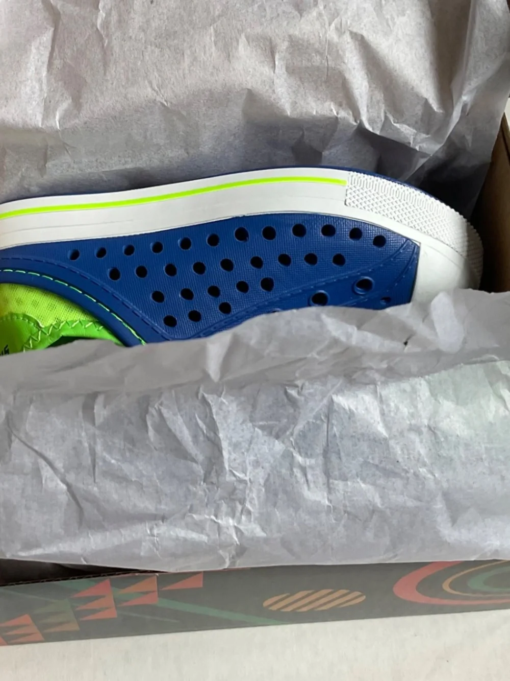 Unisex Toddler Skechers Foamies Guzman Steps Aqua 91995N Surge Blue/Lime Size 10